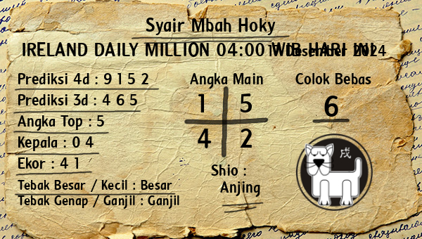 Prediksi Ireland Daily Million 04:00 WIB