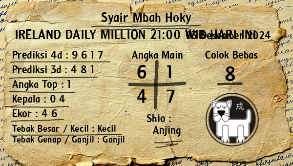 Prediksi Ireland Daily Million 21:00 WIB