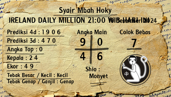 Prediksi Ireland Daily Million 21:00 WIB