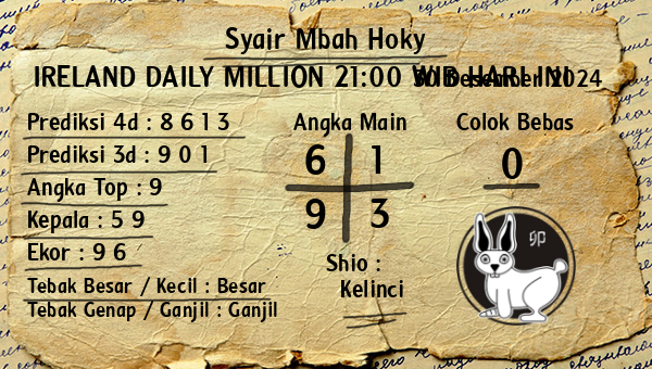 Prediksi Ireland Daily Million 21:00 WIB