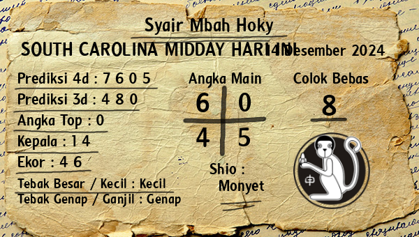 Prediksi South Carolina Midday