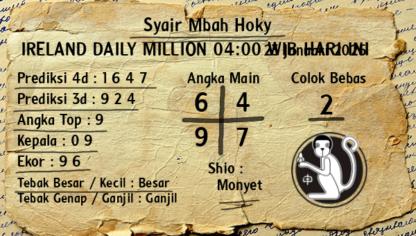 Prediksi Ireland Daily Million 04:00 WIB