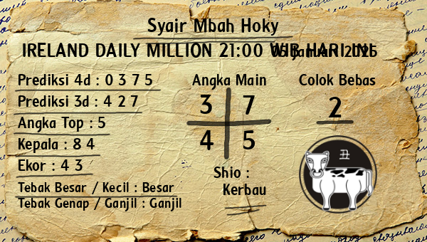 Prediksi Ireland Daily Million 21:00 WIB