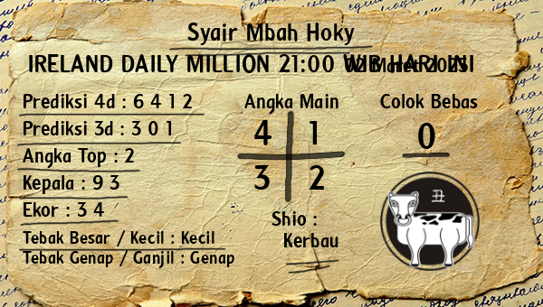 Prediksi Ireland Daily Million 21:00 WIB