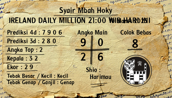 Prediksi Ireland Daily Million 21:00 WIB