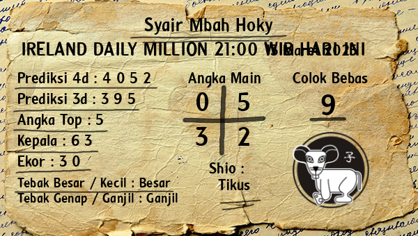 Prediksi Ireland Daily Million 21:00 WIB