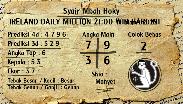 Prediksi Ireland Daily Million 21:00 WIB