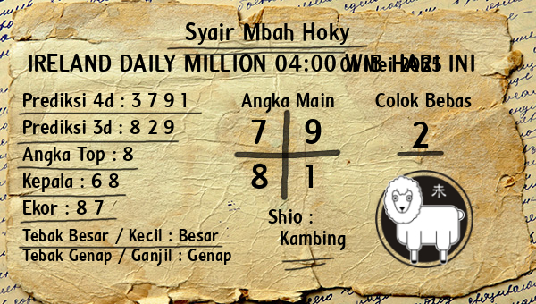 Prediksi Ireland Daily Million 04:00 WIB