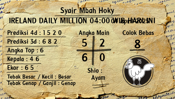 Prediksi Ireland Daily Million 04:00 WIB