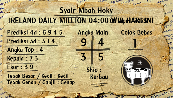 Prediksi Ireland Daily Million 04:00 WIB