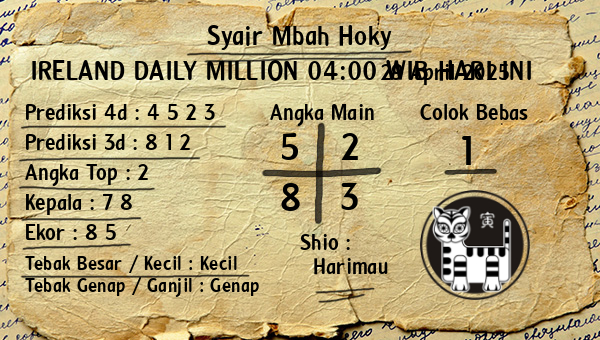 Prediksi Ireland Daily Million 04:00 WIB