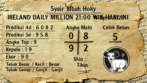 Prediksi Ireland Daily Million 21:00 WIB