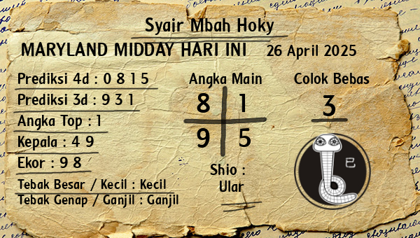 Prediksi Maryland Midday