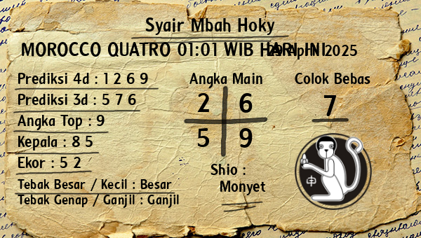 Prediksi Morocco Quatro 01:01 WIB