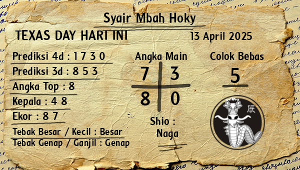 Prediksi Texas Day
