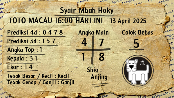 Prediksi Toto Macau 16:00