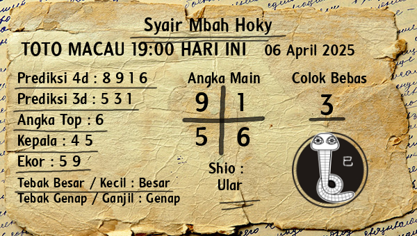 Prediksi Toto Macau 19:00