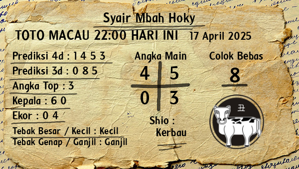 Prediksi Toto Macau 22:00