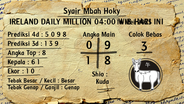 Prediksi Ireland Daily Million 04:00 WIB