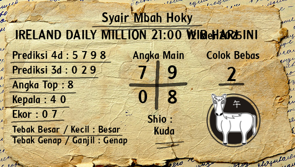 Prediksi Ireland Daily Million 21:00 WIB