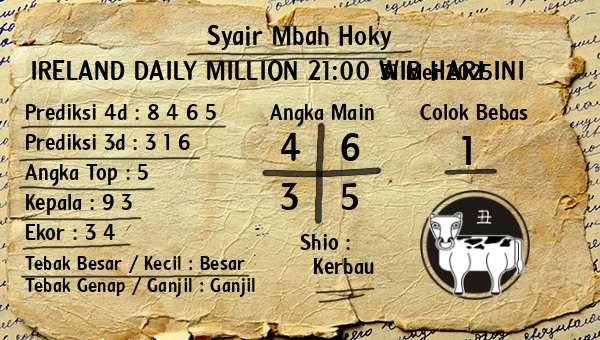 Prediksi Ireland Daily Million 21:00 WIB