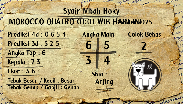 Prediksi Morocco Quatro 01:01 WIB