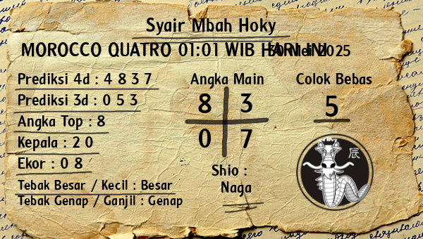Prediksi Morocco Quatro 01:01 WIB