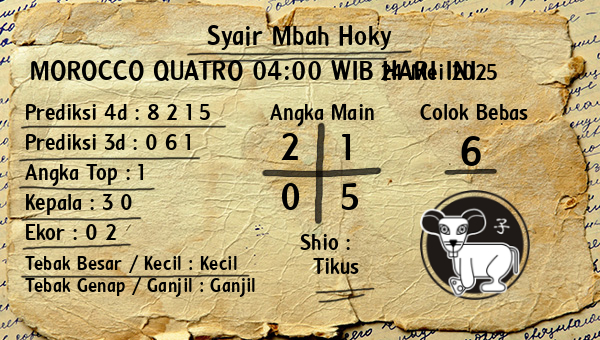 Prediksi Morocco Quatro 04:00 WIB