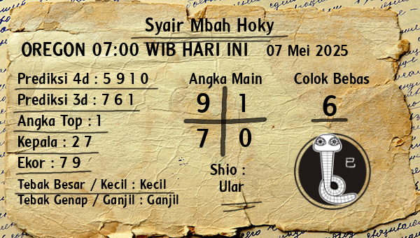 Prediksi Oregon 07:00 WIB
