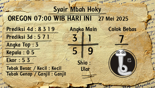 Prediksi Oregon 07:00 WIB