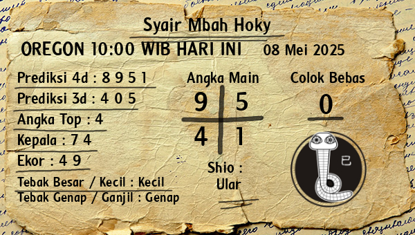 Prediksi Oregon 10:00 WIB