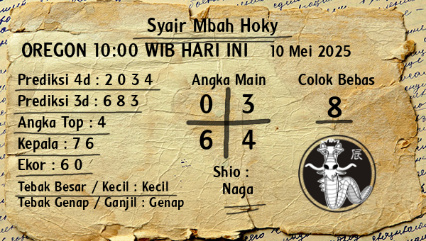 Prediksi Oregon 10:00 WIB