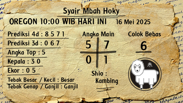 Prediksi Oregon 10:00 WIB