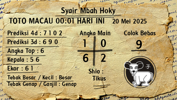 Prediksi Toto Macau 00:01