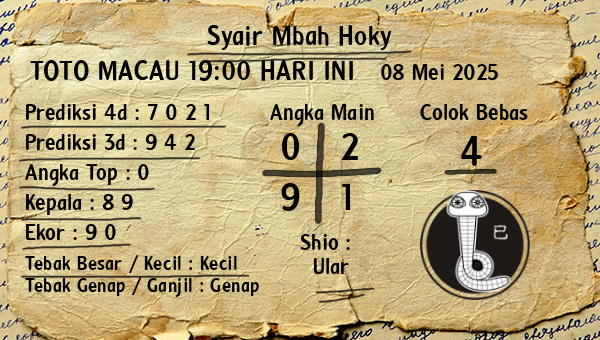 Prediksi Toto Macau 19:00