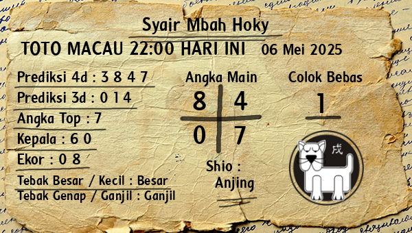 Prediksi Toto Macau 22:00