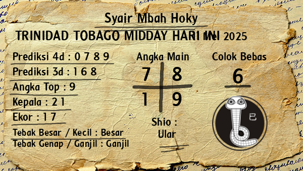 Prediksi Trinidad Tobago Midday
