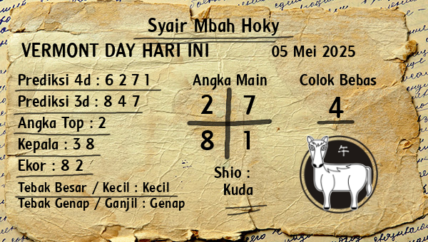 Prediksi Vermont Day