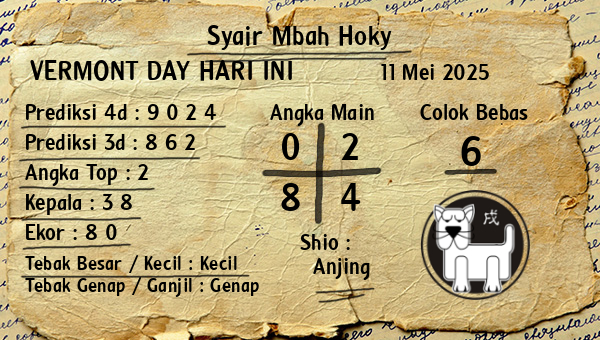 Prediksi Vermont Day