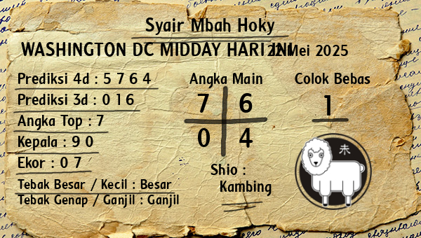 Prediksi Washington Dc Midday