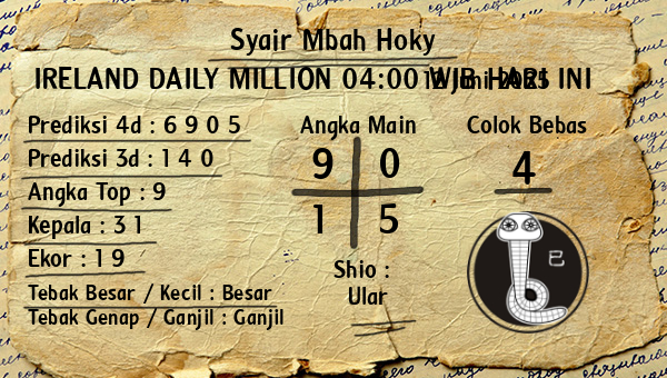 Prediksi Ireland Daily Million 04:00 WIB