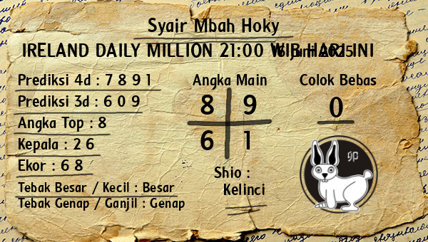 Prediksi Ireland Daily Million 21:00 WIB
