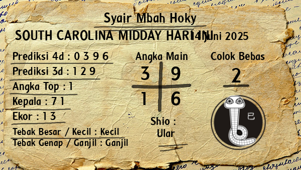 Prediksi South Carolina Midday