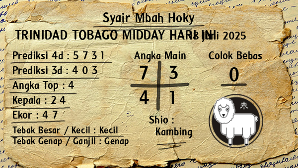 Prediksi Trinidad Tobago Midday