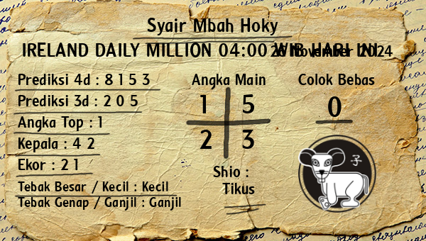 Prediksi Ireland Daily Million 04:00 WIB