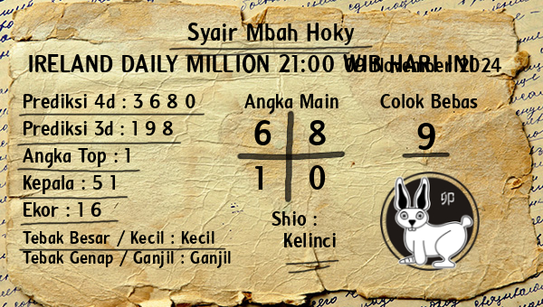 Prediksi Ireland Daily Million 21:00 WIB