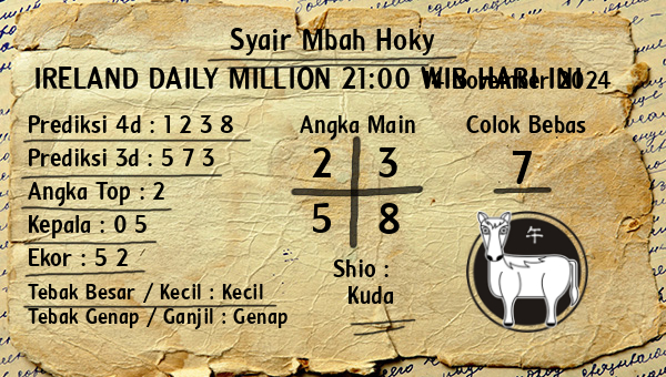 Prediksi Ireland Daily Million 21:00 WIB