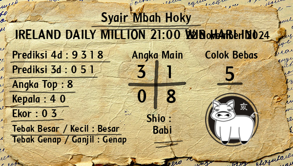 Prediksi Ireland Daily Million 21:00 WIB