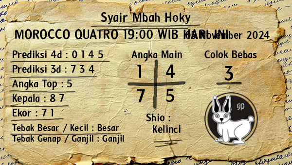 Prediksi Morocco Quatro 19:00 WIB