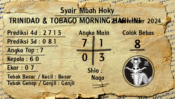 Prediksi Trinidad & Tobago Morning